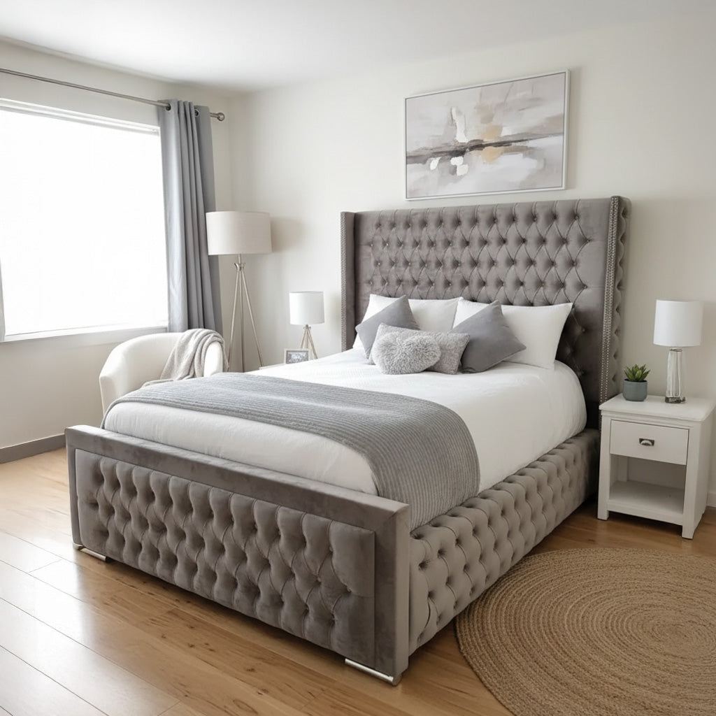 Empress Luxury Wing Chesterfield Bed – AQ Beds