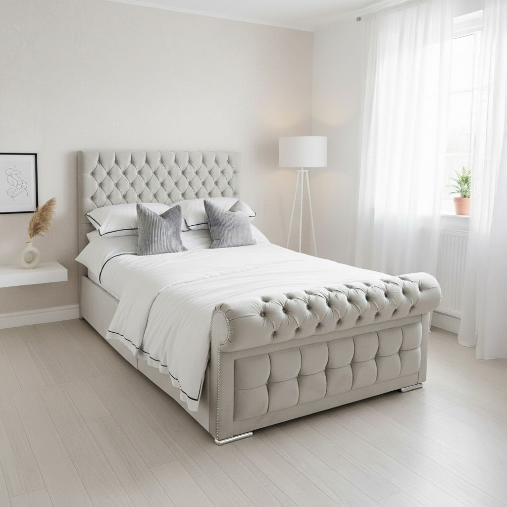 Finchley Sleigh Chesterfield Bed – AQ Beds