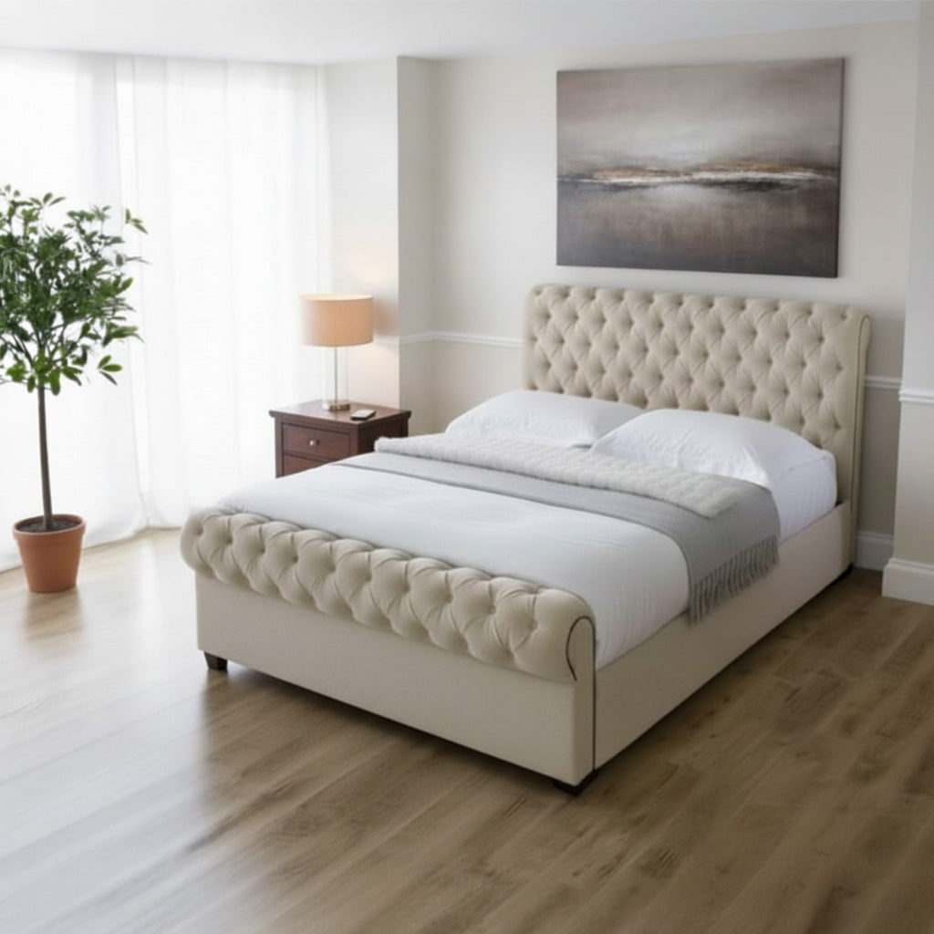 Rome Sleigh Chesterfield Bed – AQ Beds
