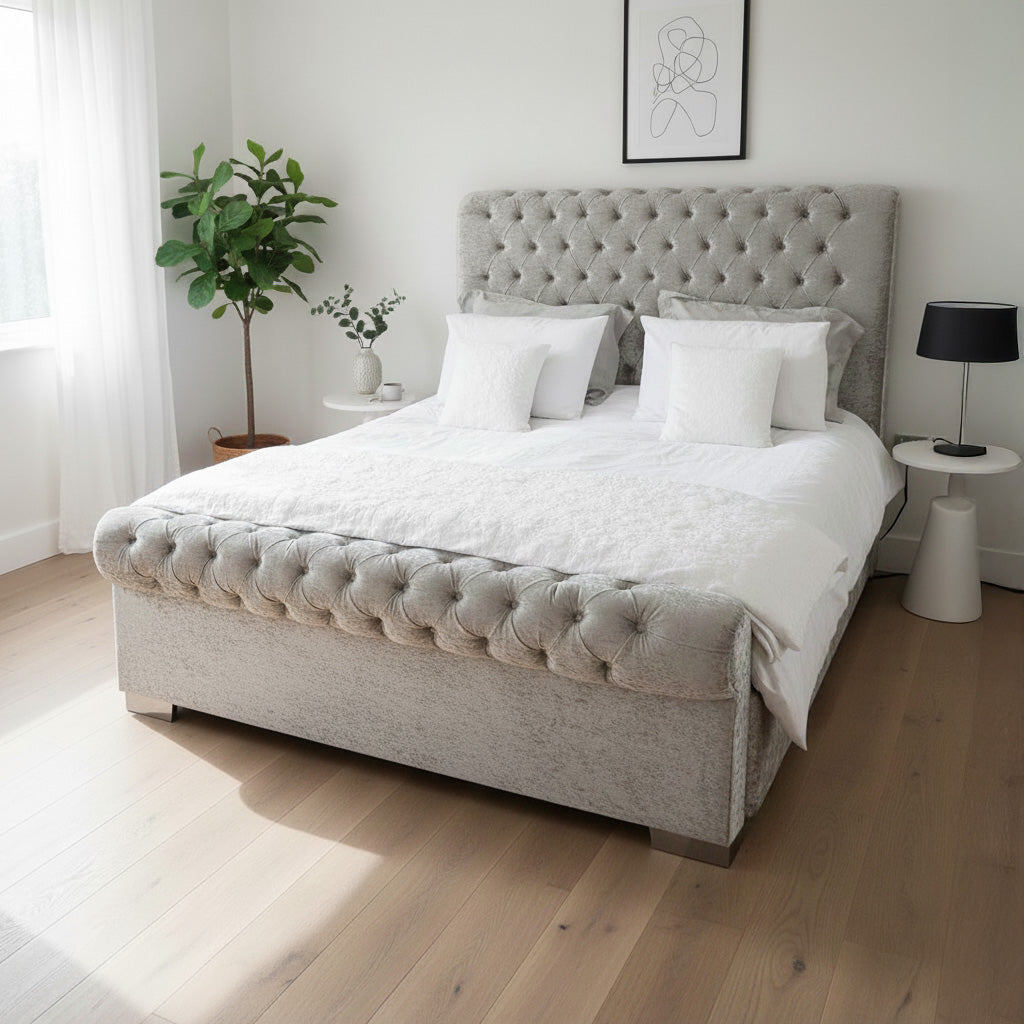 Sleigh Chesterfield Bed – AQ Beds