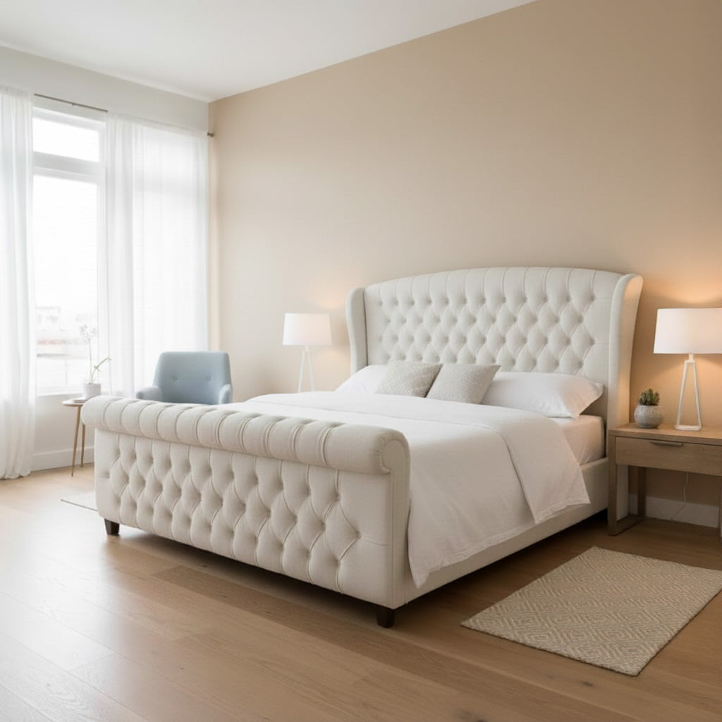 Sleigh Wing Chesterfield Bed – AQ Beds