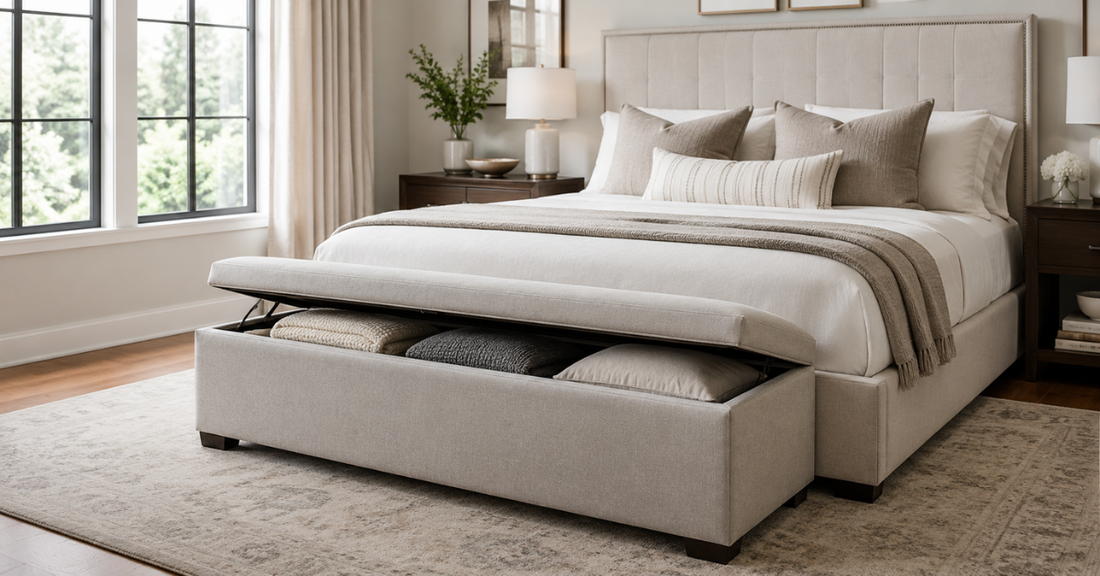 What Size Ottoman Storage Box Is Best for the End of a Bed?