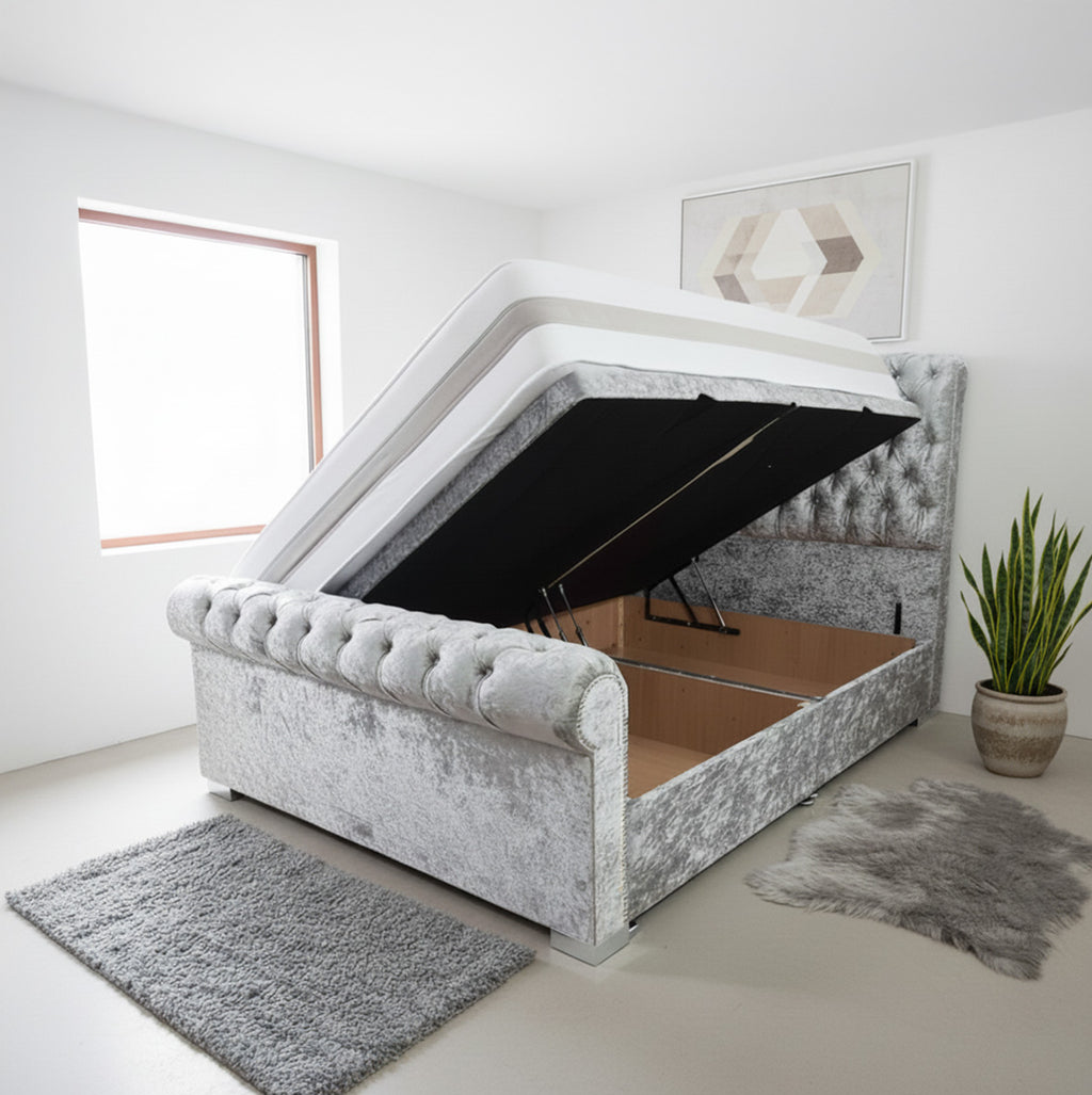 Sleigh Divan Ottoman Bed