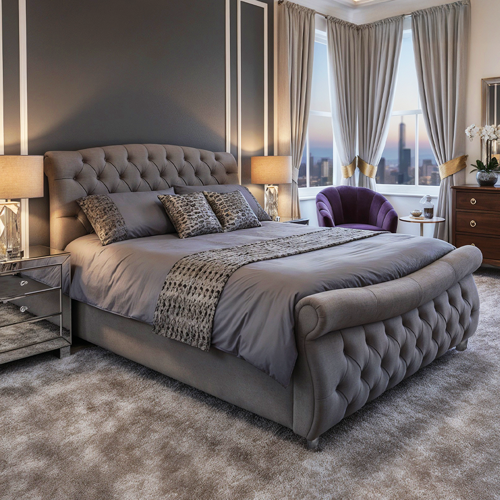 Sleigh Upholstery Chesterfield Bed