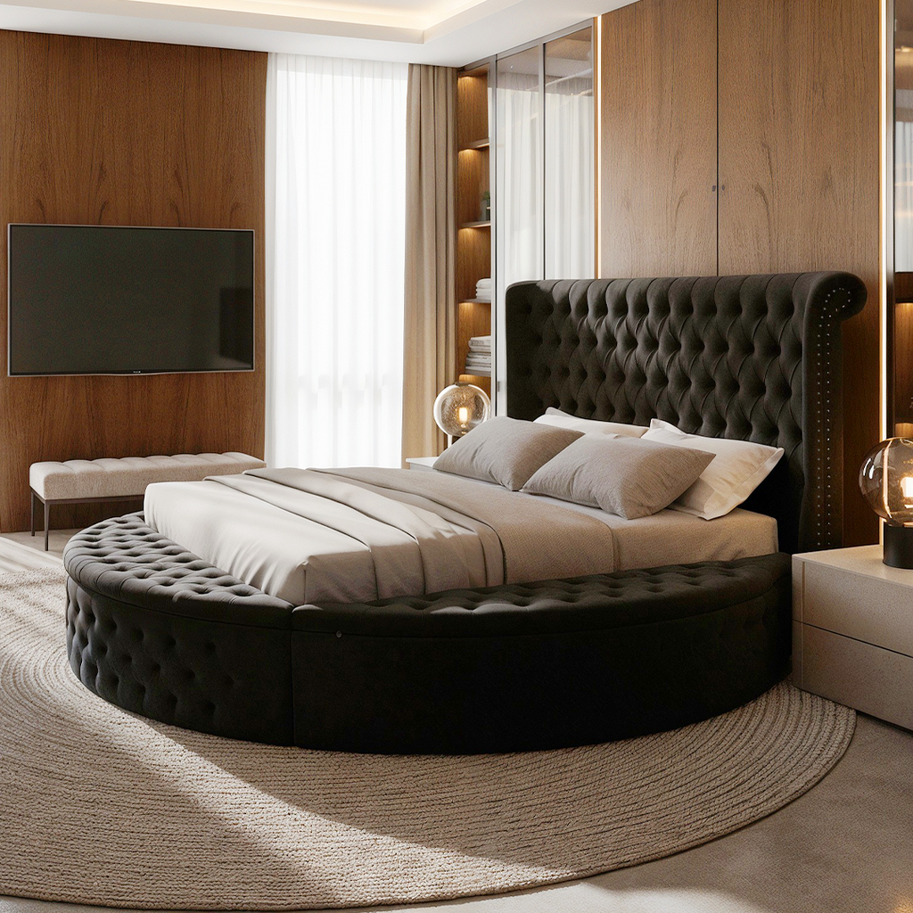 Round Box Chesterfield Bed
