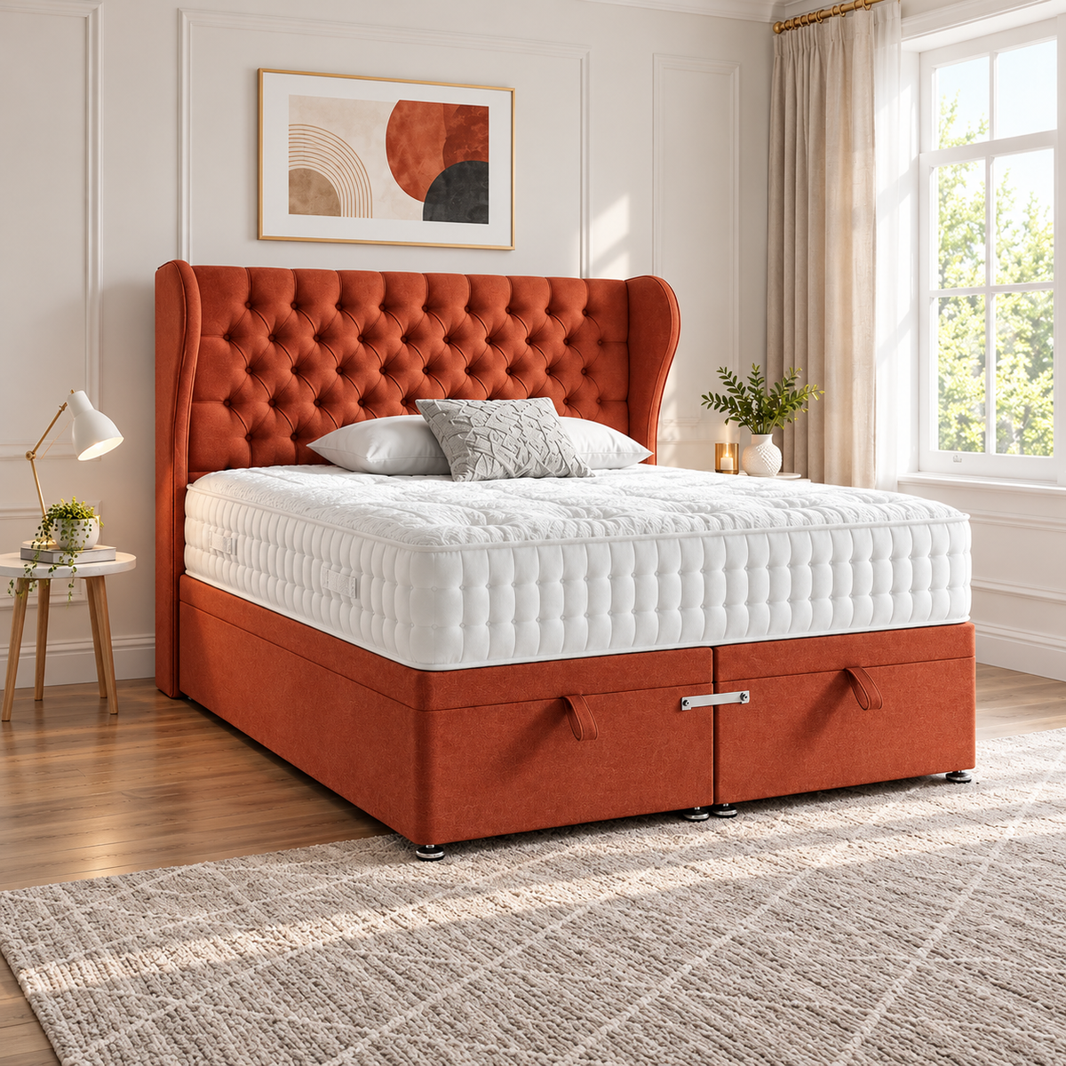 The Sienna Wingback Ottoman Bed