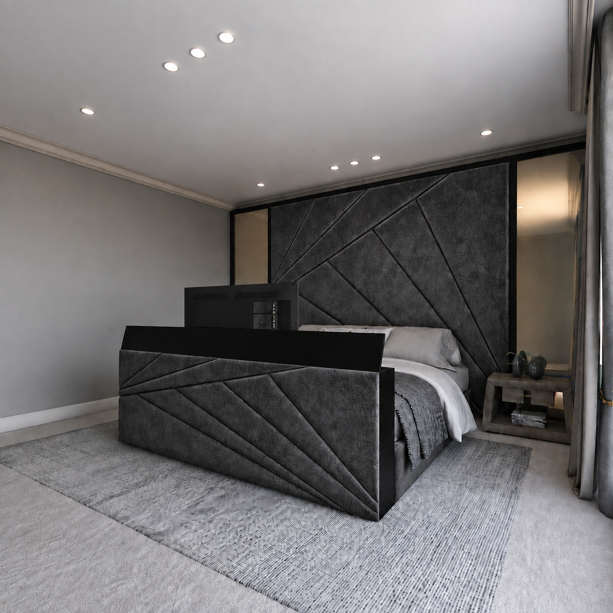 The Monochrome Suite TV Bed