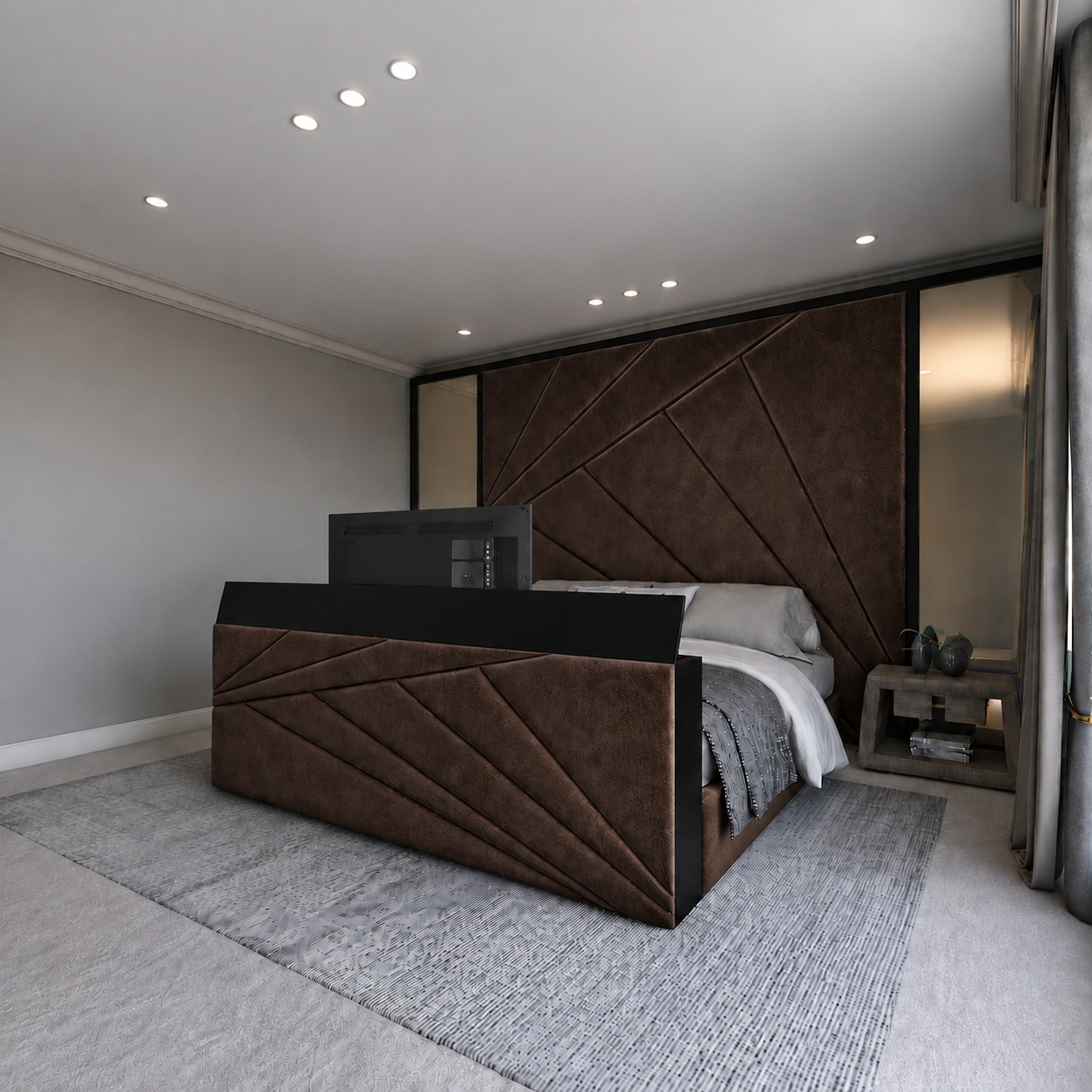 The Monochrome Suite TV Bed