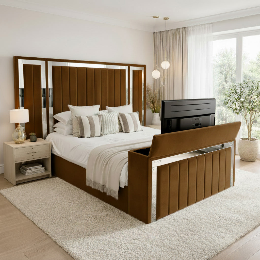 Panel Mirror Tv Bed