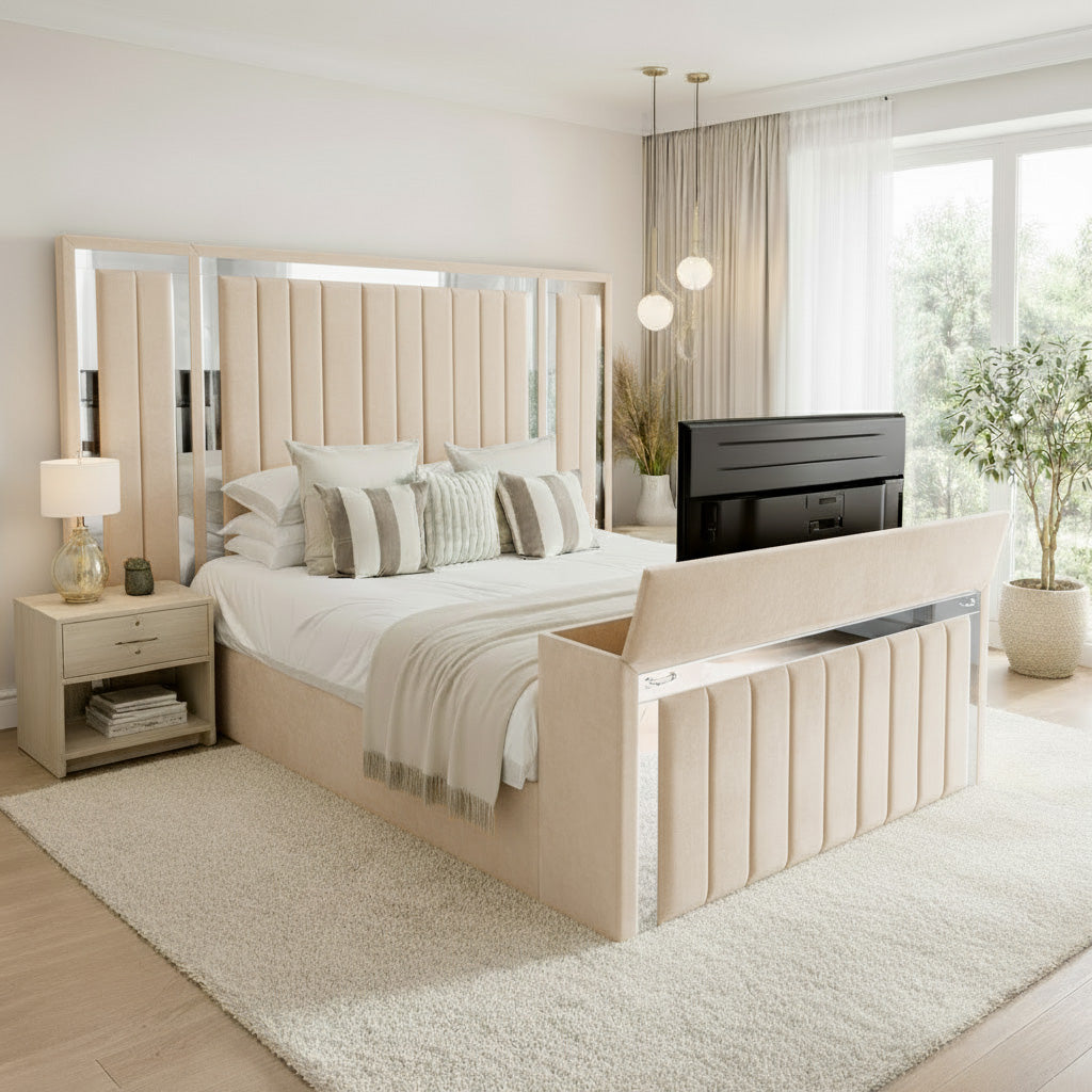 Panel Mirror Tv Bed