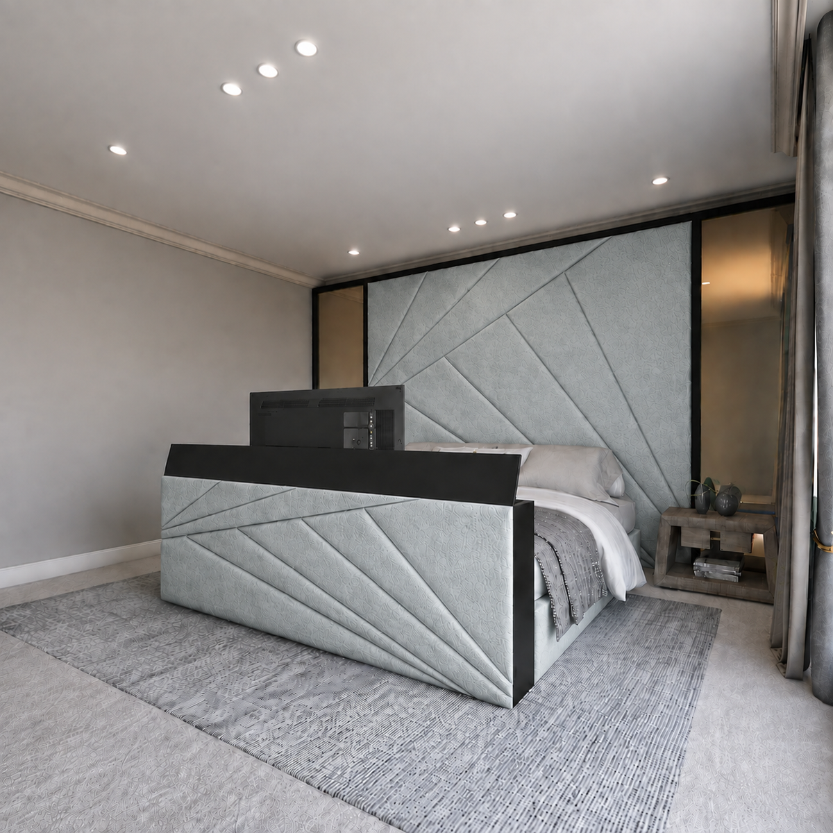 The Monochrome Suite TV Bed