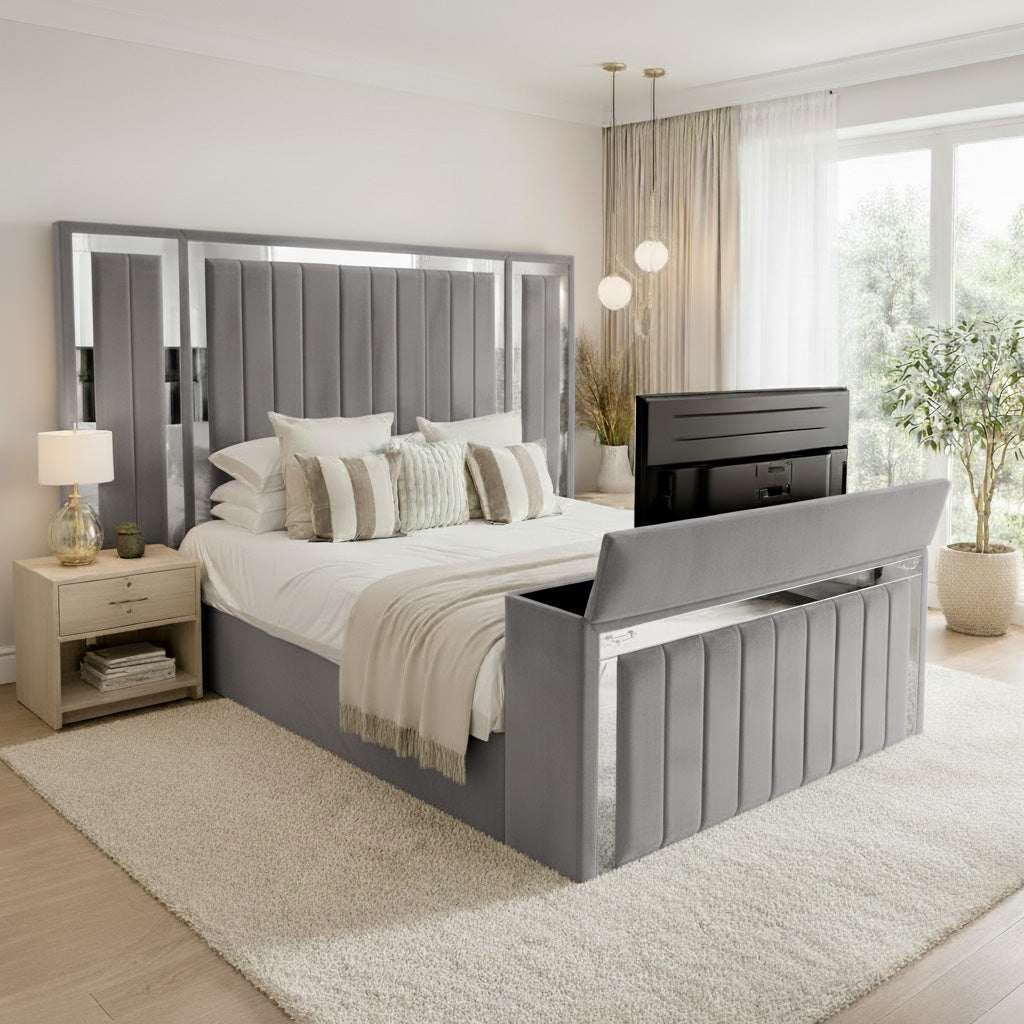 Panel Mirror Tv Bed