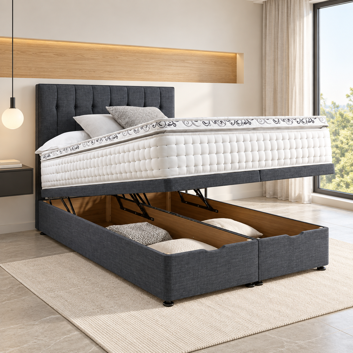 Hudson Panelled Ottoman Bed