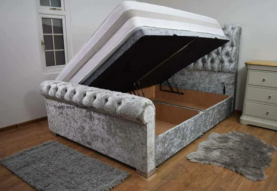Sleigh Chesterfield Divan Ottoman Bed