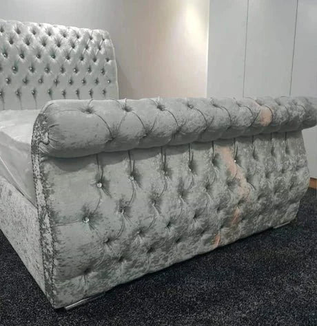 Swan Luxury Button Studded Bed