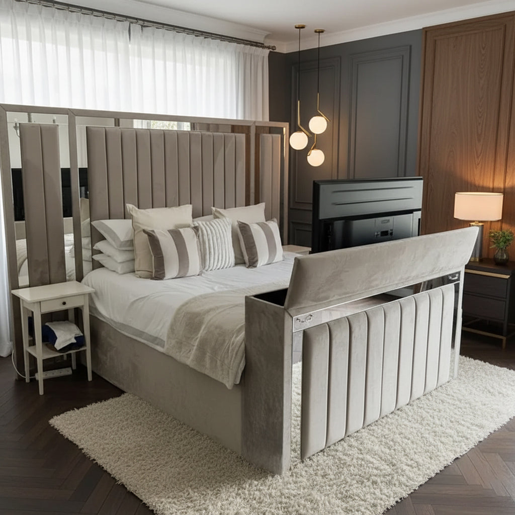 Panel Mirror Tv Bed