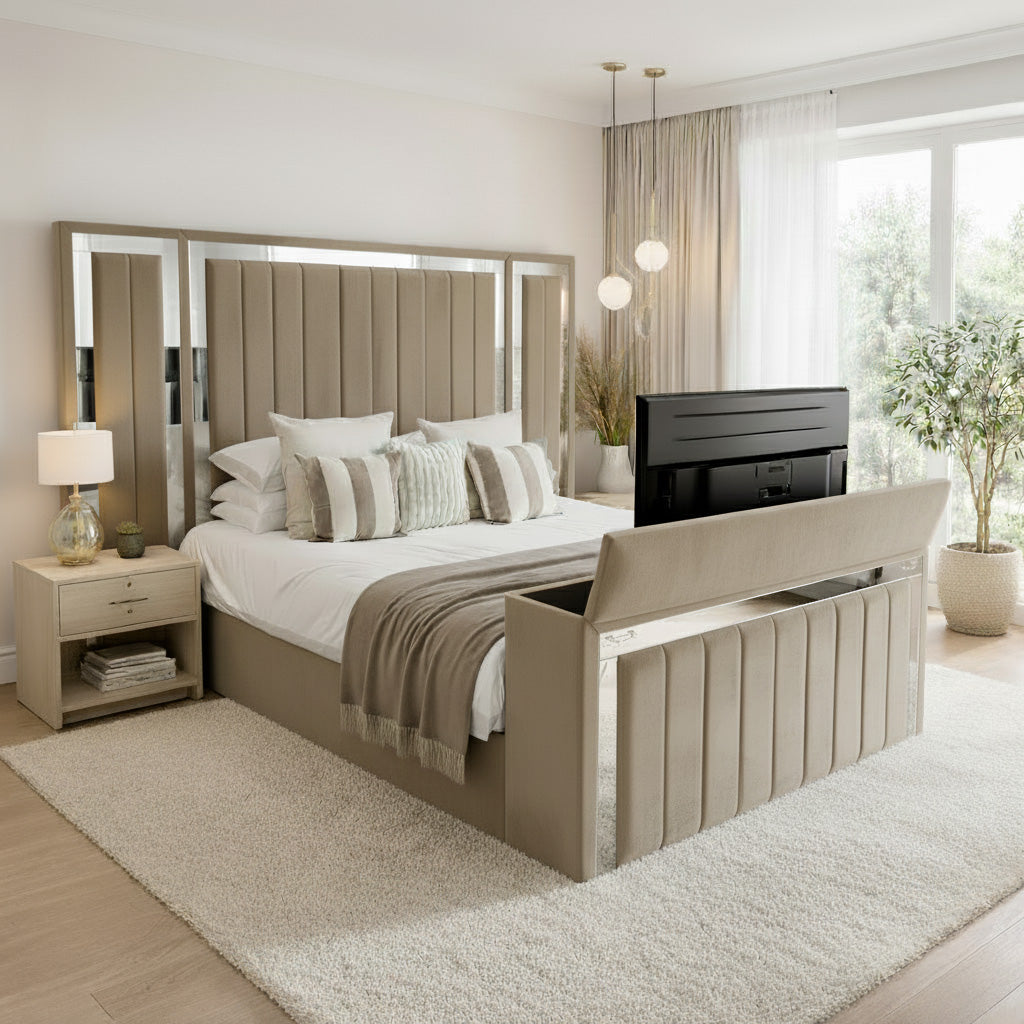 Panel Mirror Tv Bed