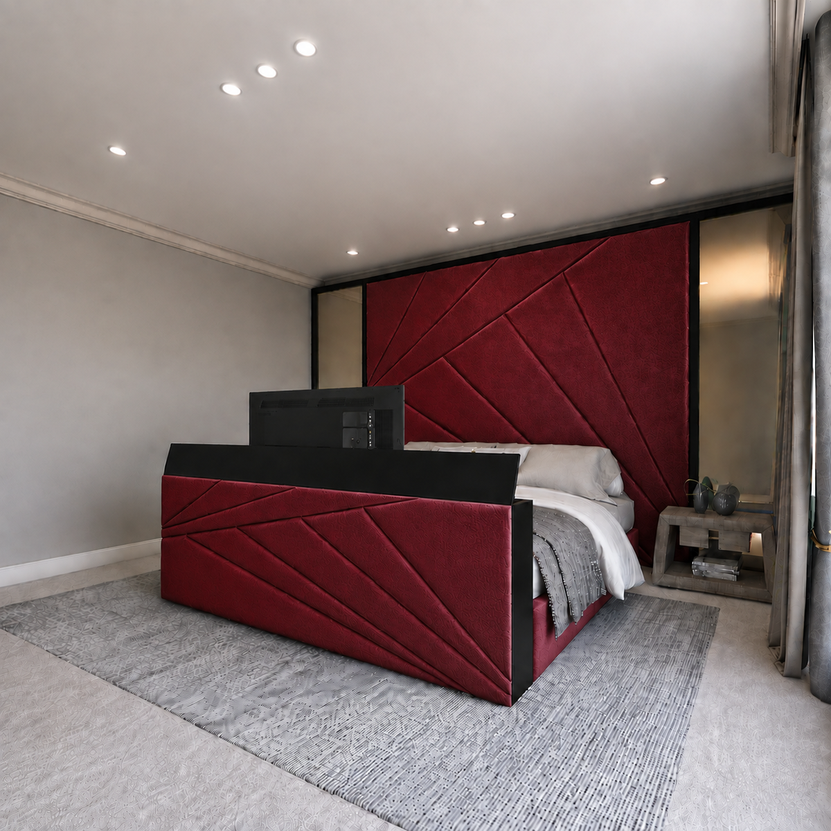 The Monochrome Suite TV Bed
