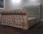 Swan Button Studded Chesterfield Bed