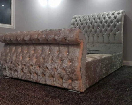 Swan Luxury Button Studded Bed