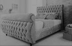 Swan Button Studded Chesterfield Bed