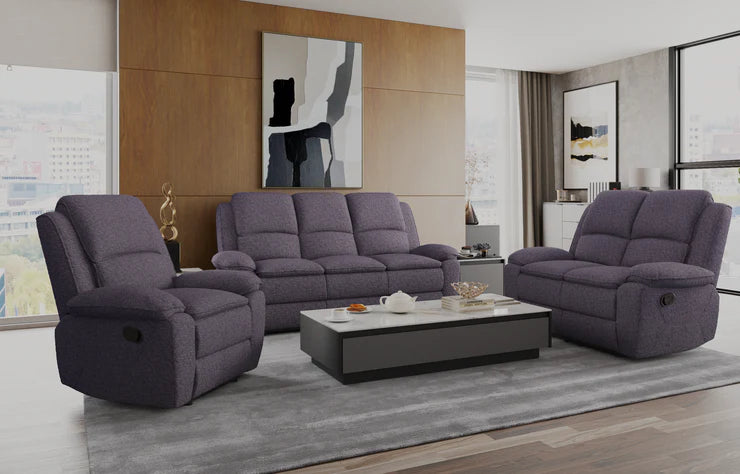 Bronte 3 Seater Recliner Sofa – Grey