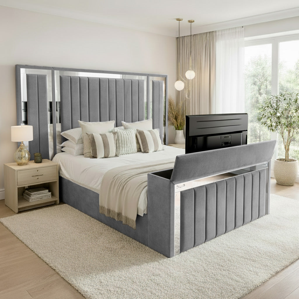 Panel Mirror Tv Bed