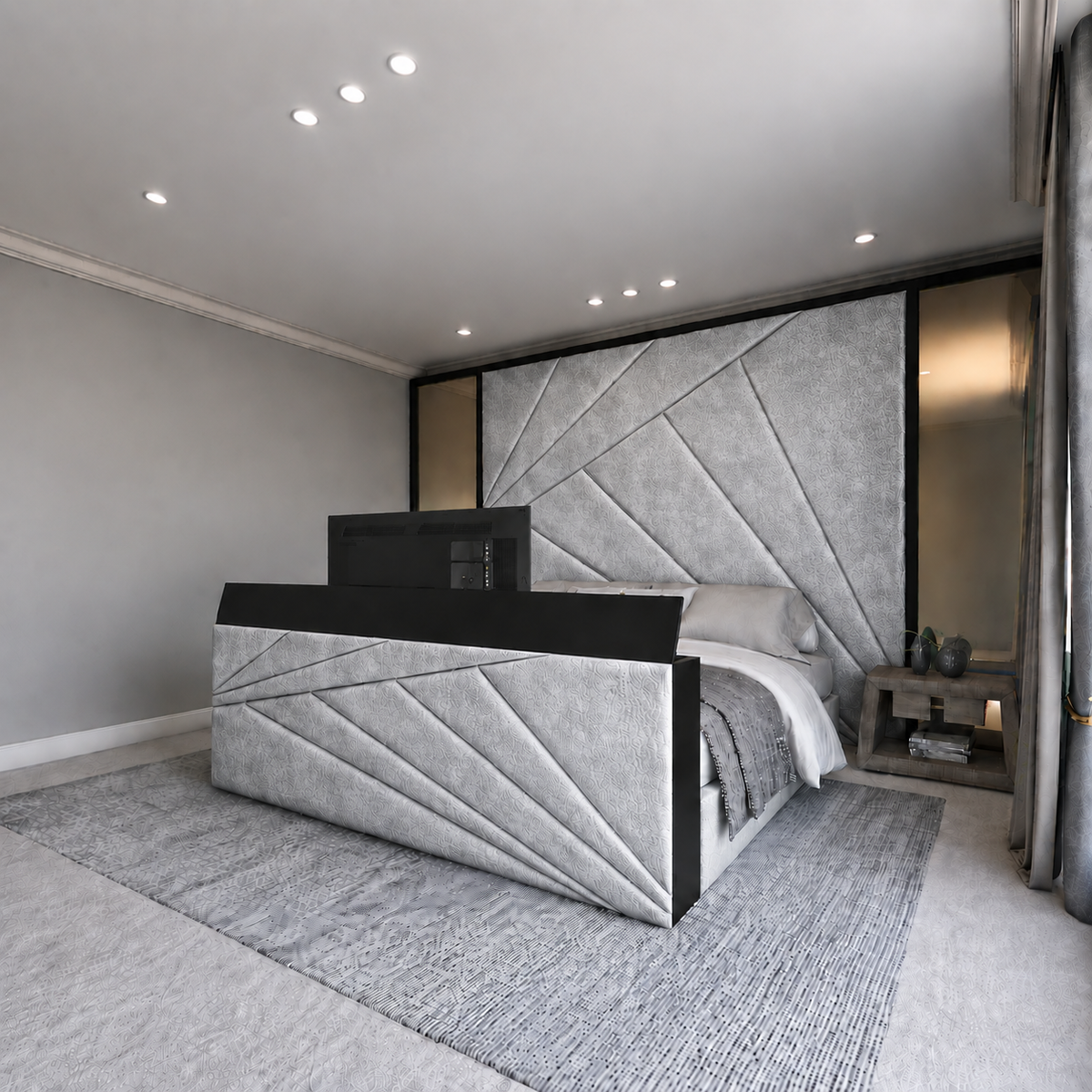The Monochrome Suite TV Bed