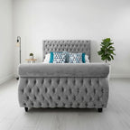 Swan Button Studded Chesterfield Bed
