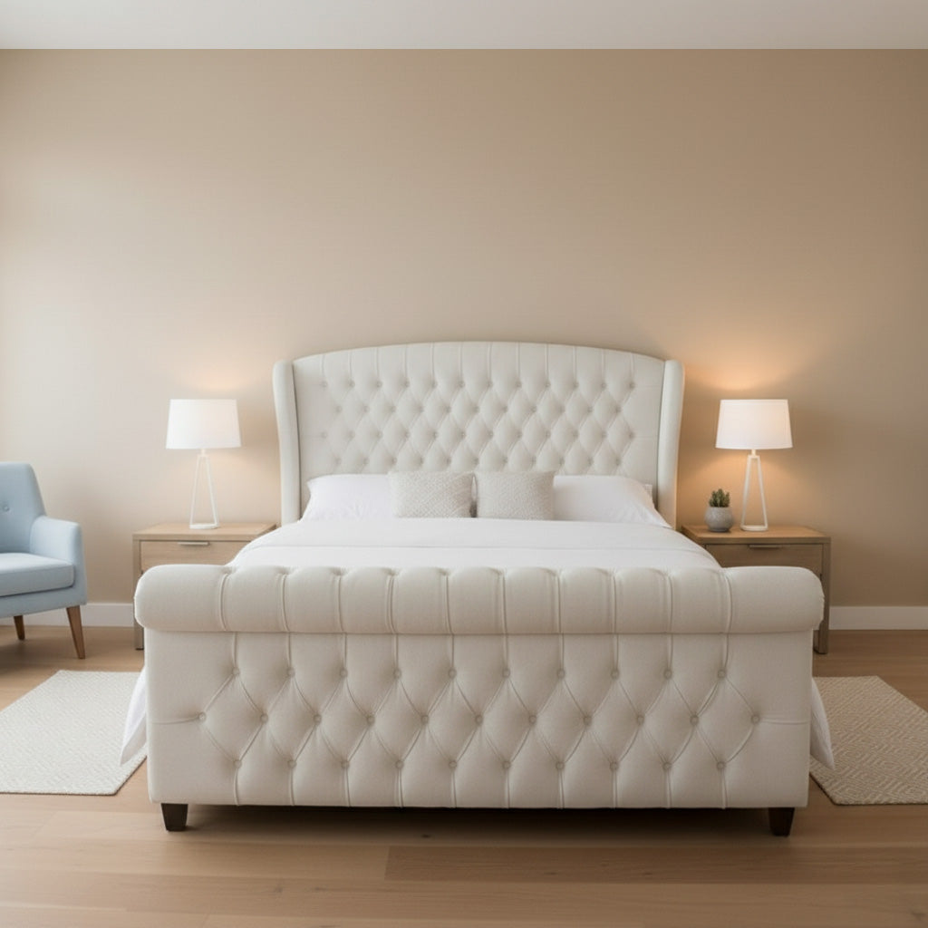 Sleigh Wing Chesterfield Bed