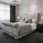 Swan Button Studded Chesterfield Bed
