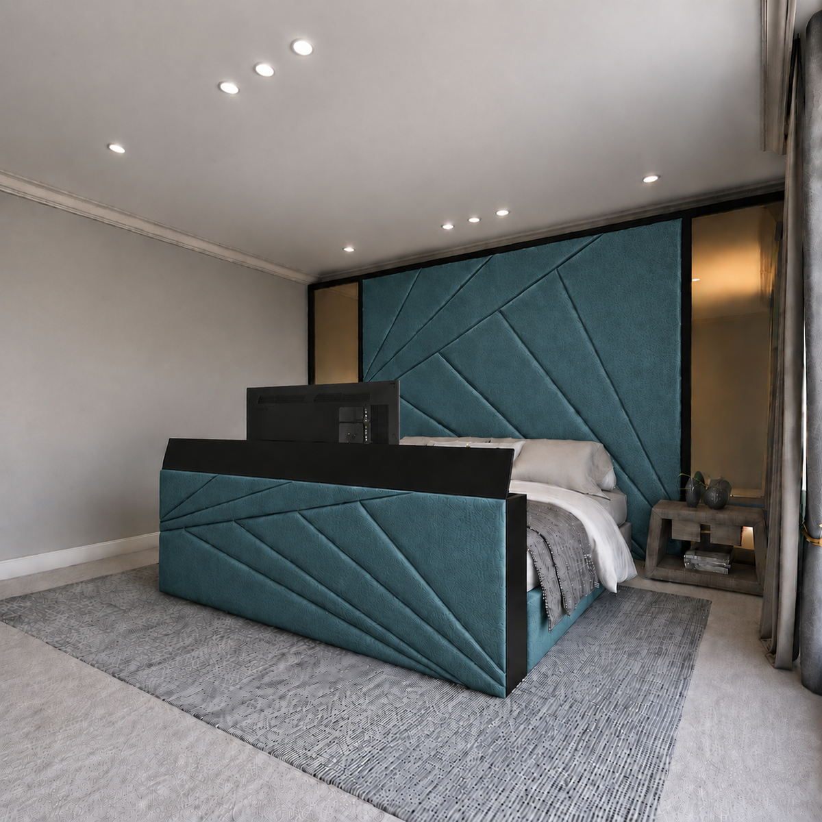 The Monochrome Suite TV Bed