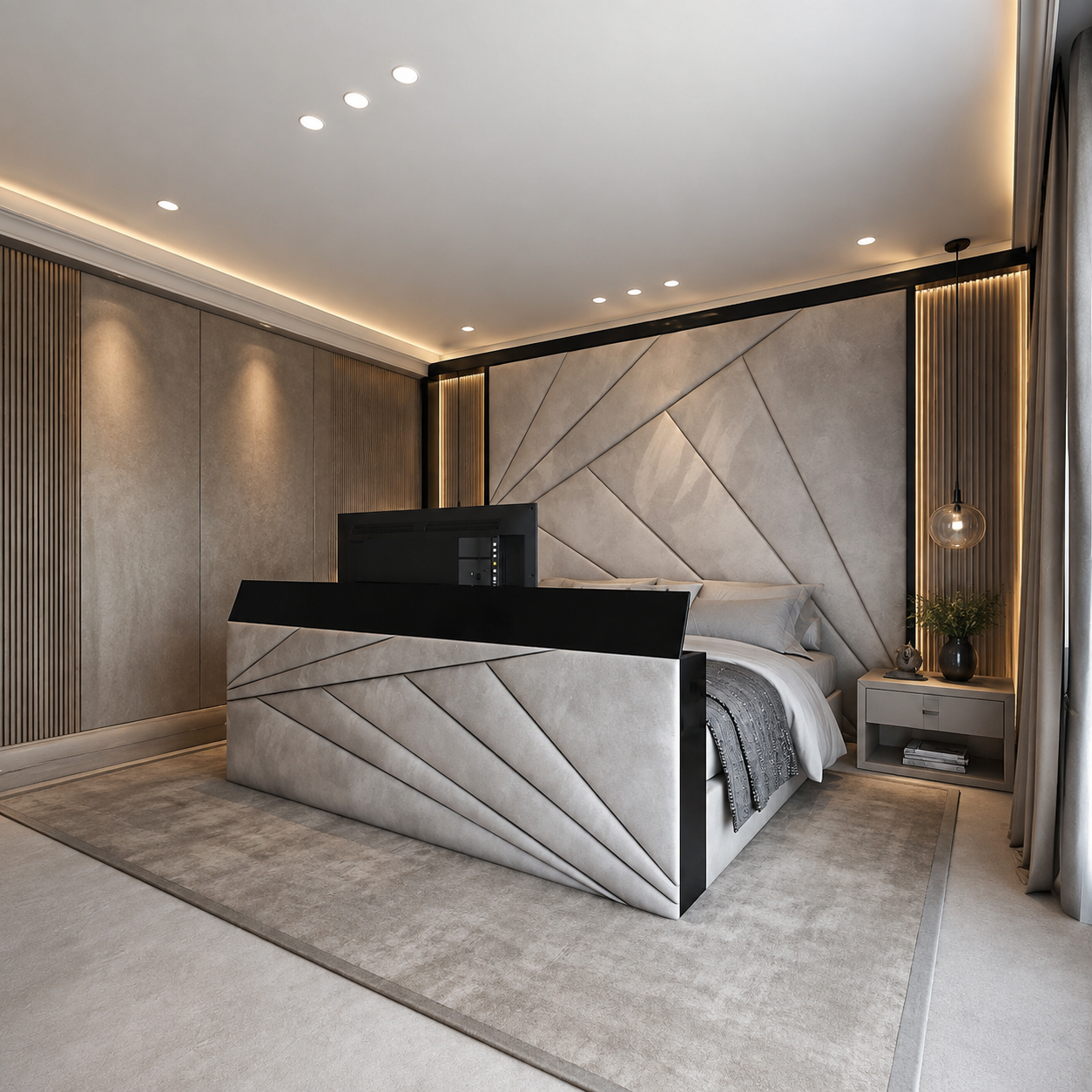 The Monochrome Suite Tv Bed