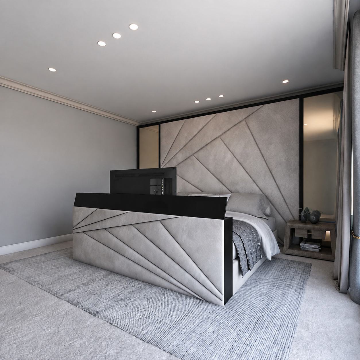 The Monochrome Suite TV Bed