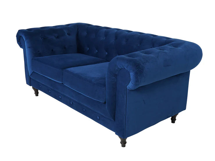Chesterfield 2 Seater – Plush Blue