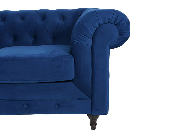 Chesterfield 2 Seater – Plush Blue