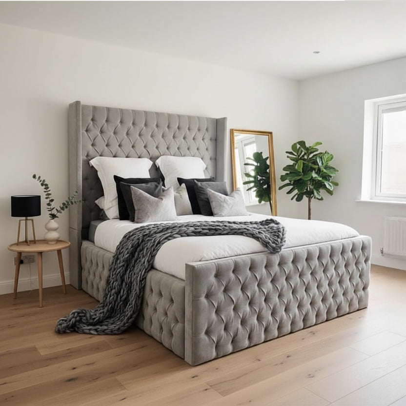 Upholstery WingBack Chesterfield Bed – AQ Beds