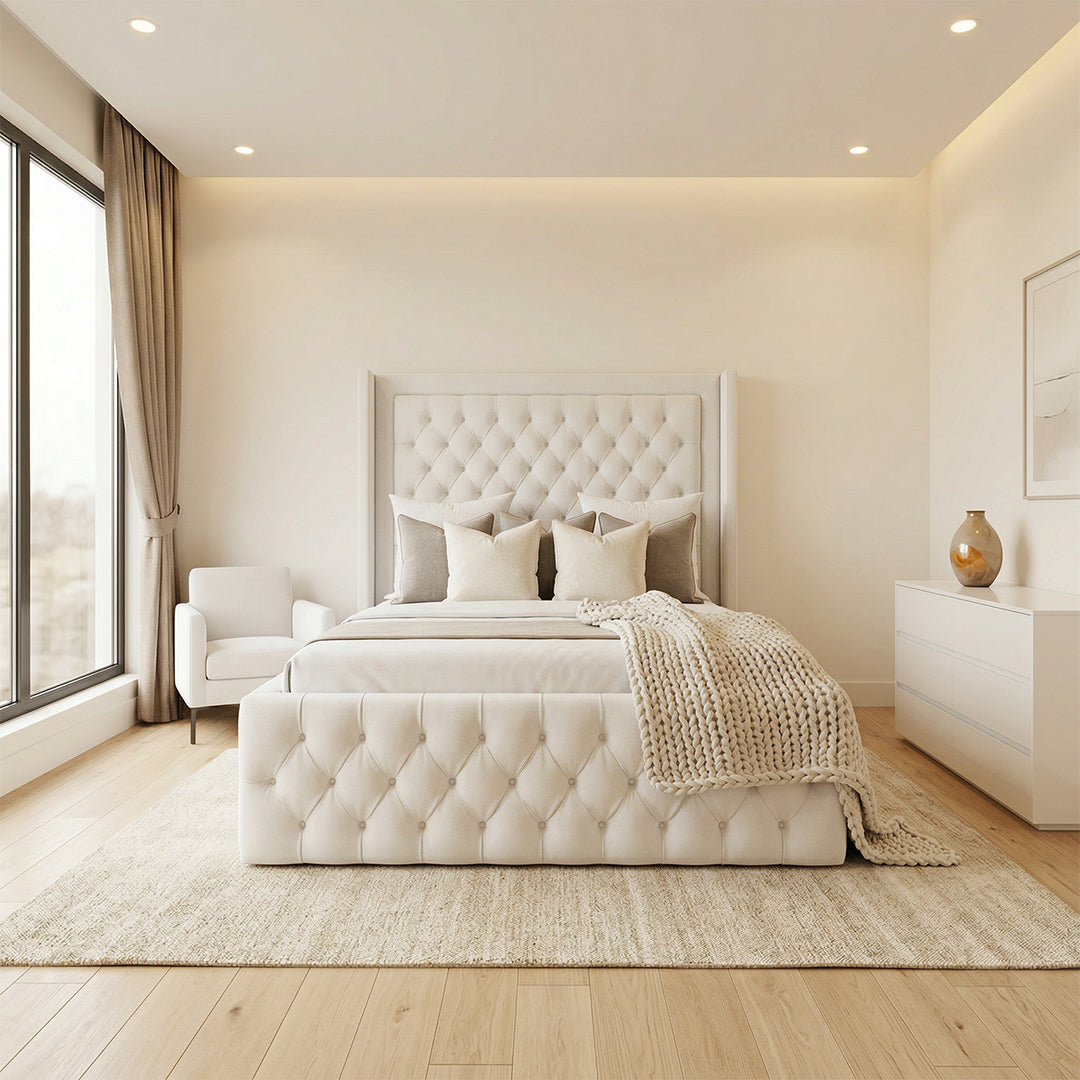 Upholstery Wingback Chesterfield Bed