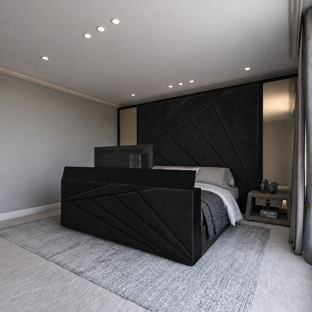 The Monochrome Suite TV Bed