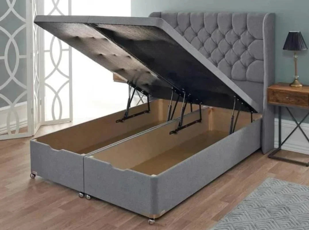 Wing divan lift up Chesterfield Bed