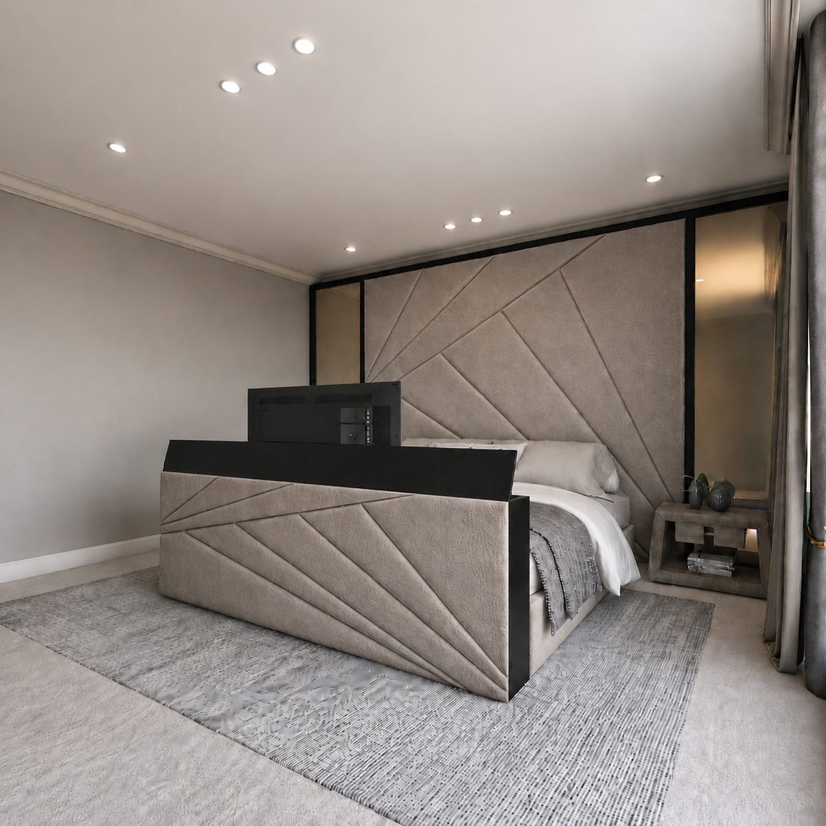 The Monochrome Suite TV Bed