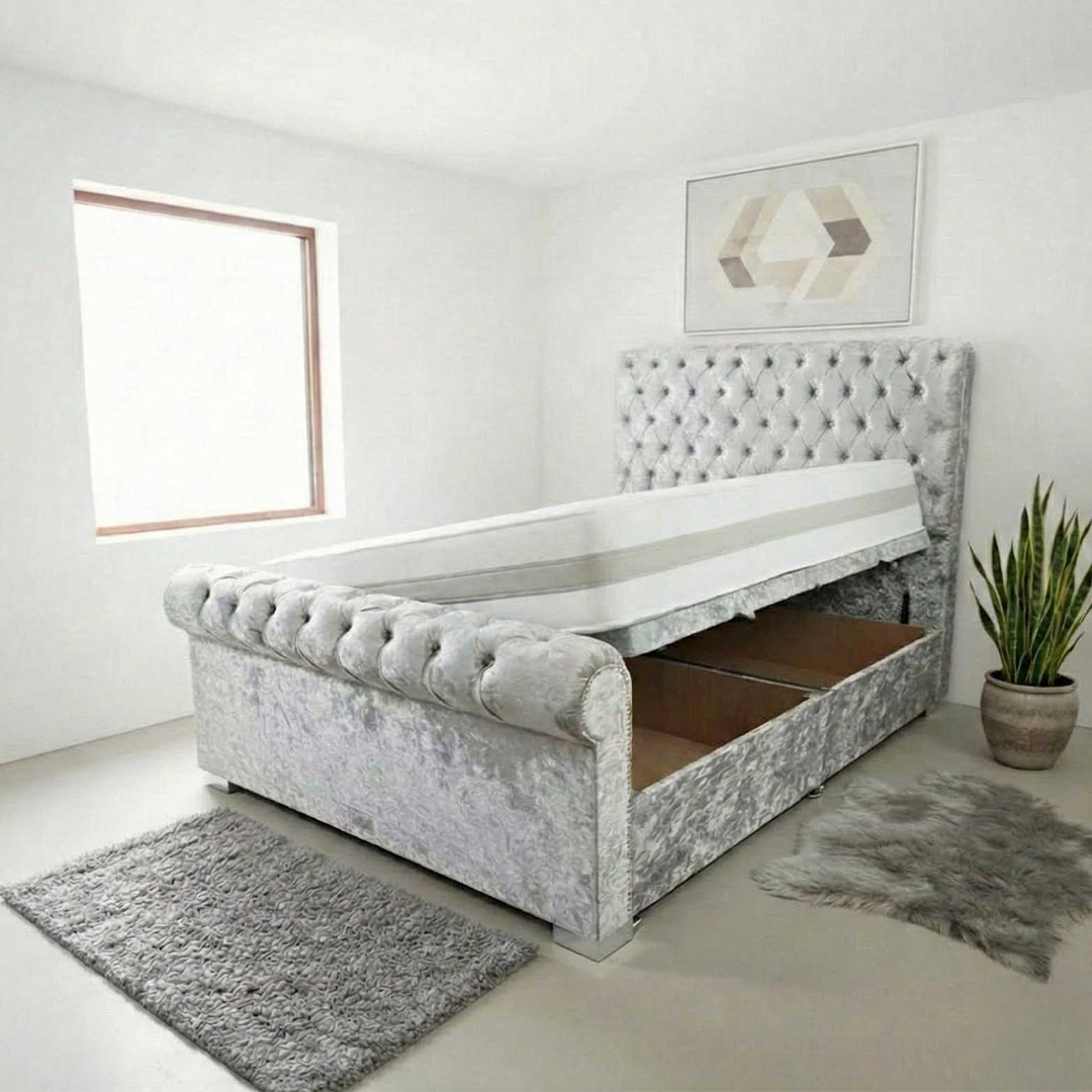 Sleigh Divan Ottoman Bed