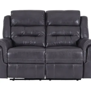 Turin 2 Seater Leather Recliner Sofa - Grey