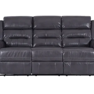 Turin 3 Seater Leather Recliner Sofa - Grey